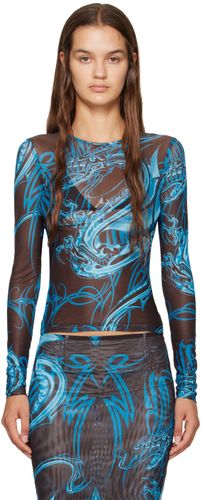Printed Long Sleeve T-Shirt - Miaou - Modalova