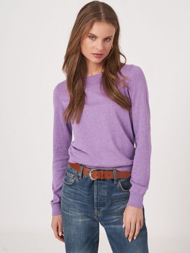 Basic long sleeve pullover in organic cotton blend - REPEAT cashmere - Modalova