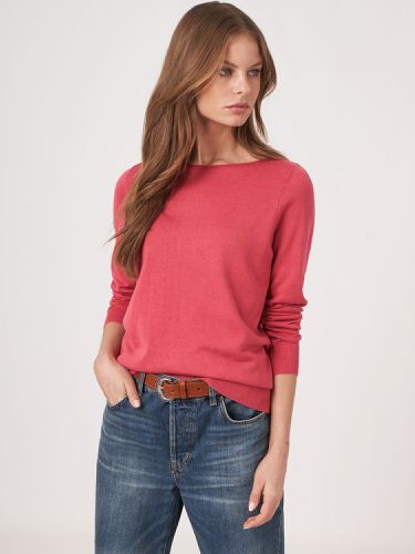 Basic long sleeve pullover in organic cotton blend - REPEAT cashmere - Modalova