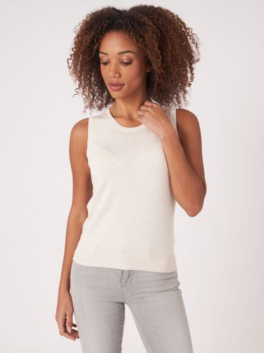 Basic cotton blend knitted tank top - REPEAT cashmere - Modalova