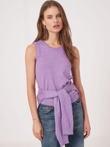 Basic cotton blend knitted tank top - REPEAT cashmere - Modalova