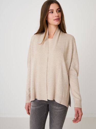 Open cardigan with rib knit details and shawl collar - REPEAT cashmere - Modalova