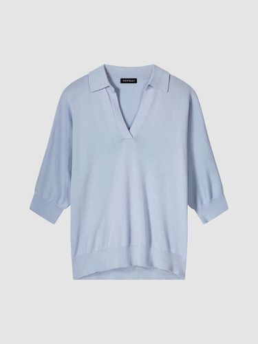 Cotton blend polo neck sweater - REPEAT cashmere - Modalova