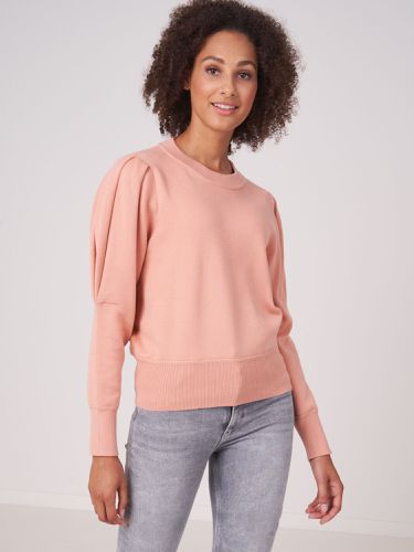 Pure cotton sweater with puff shoulders - REPEAT cashmere - Modalova