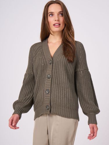 Pure cotton chunky rib knit cardigan - REPEAT cashmere - Modalova