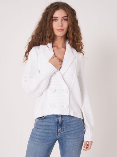 Knitted double breasted cardigan - REPEAT cashmere - Modalova