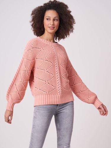 Pure cotton openwork knit sweater - REPEAT cashmere - Modalova