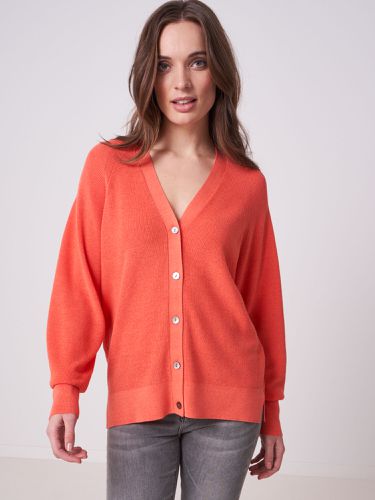Cotton linen blend rib knit cardigan - REPEAT cashmere - Modalova