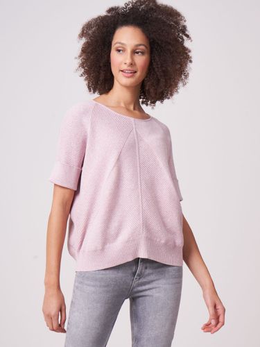 Cotton cashmere blend short sleeve poncho sweater - REPEAT cashmere - Modalova