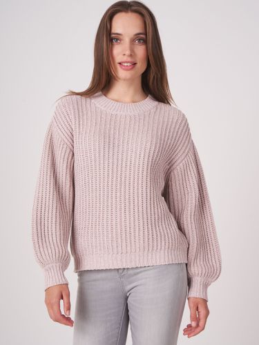 Shiny chunky rib knit sweater made of Italian fancy yarn - REPEAT cashmere - Modalova