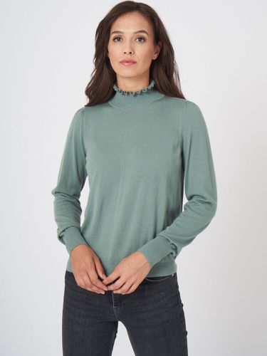 Cashmere blend sweater with ruffle stand-up collar - REPEAT cashmere - Modalova