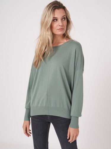 Oversized cashmere blend sweater with dividing seam - REPEAT cashmere - Modalova