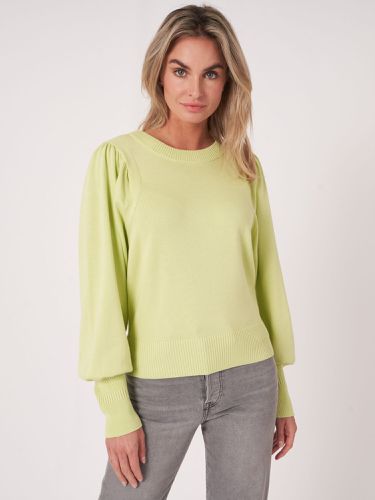 Puff sleeve cotton blend sweater - REPEAT cashmere - Modalova