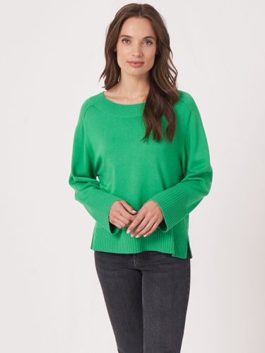 Knitted sweater with wide ribbed hem - REPEAT cashmere - Modalova