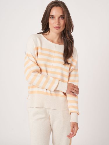 Double knit cotton blend sweater with stripes - REPEAT cashmere - Modalova
