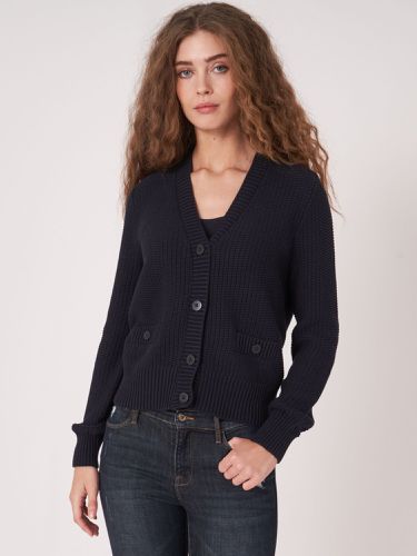 Pure cotton rib knit cardigan - REPEAT cashmere - Modalova