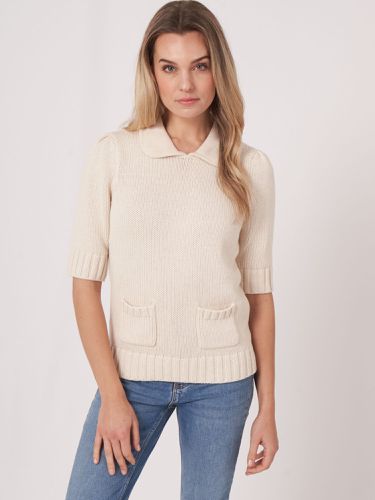 Short sleeve sweater in chunky rib knit - REPEAT cashmere - Modalova