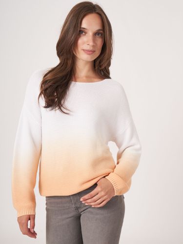 Pure cotton rib knit sweater with dip dye print - REPEAT cashmere - Modalova
