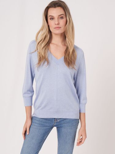 Elbow sleeve cashmere silk blend sweater - REPEAT cashmere - Modalova