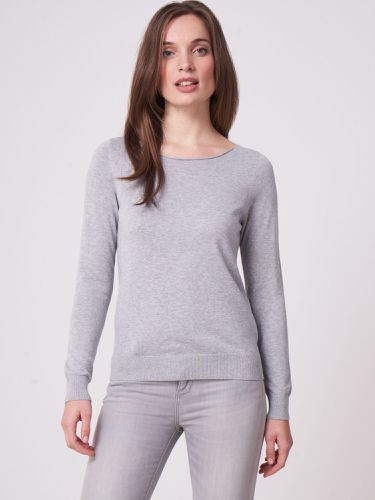 Basic boat neck cotton blend sweater - REPEAT cashmere - Modalova