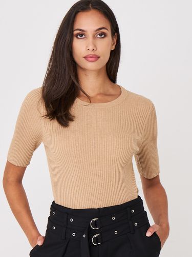 Fine rib knit short sleeve sweater - REPEAT cashmere - Modalova