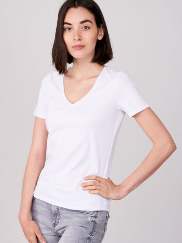 Basic cotton V-neck T-shirt - REPEAT cashmere - Modalova
