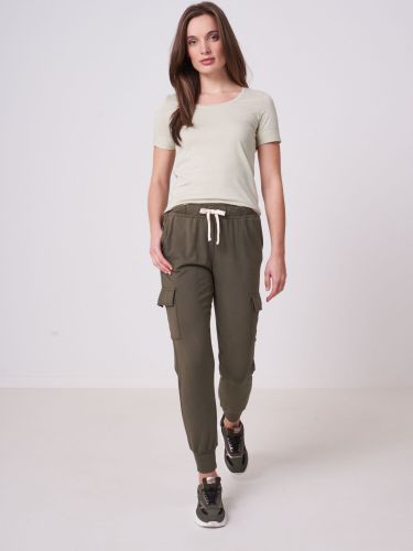 Basic T-shirt with rolled up sleeves - REPEAT cashmere - Modalova