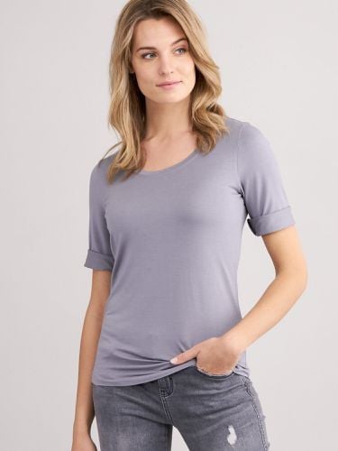 Basic T-shirt with rolled up sleeves - REPEAT cashmere - Modalova