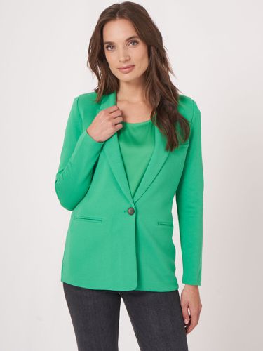 Medium length blazer made of sweatshirt fabric - REPEAT cashmere - Modalova