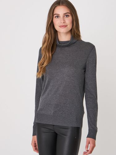 Long-sleeved turtleneck in high quality lyocell-cotton blend - REPEAT cashmere - Modalova