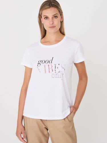 T-shirt in cotton blend with print - REPEAT cashmere - Modalova