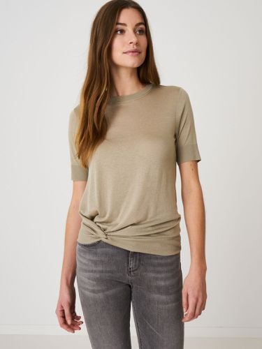T-shirt in high quality lyocell-cotton blend with knotted hem - REPEAT cashmere - Modalova