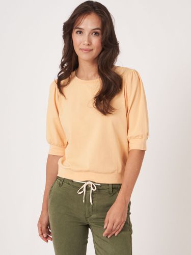 Cotton stretch T-shirt with short puff sleeves - REPEAT cashmere - Modalova