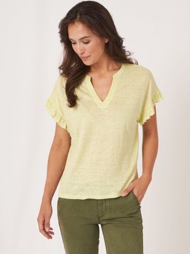 Linen top with ruffle - REPEAT cashmere - Modalova