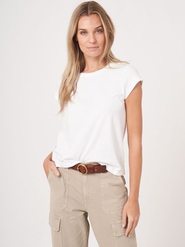 Cap sleeve cotton T-shirt - REPEAT cashmere - Modalova