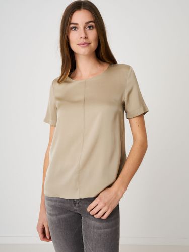 Flowy elastic silk top with string tie at back - REPEAT cashmere - Modalova