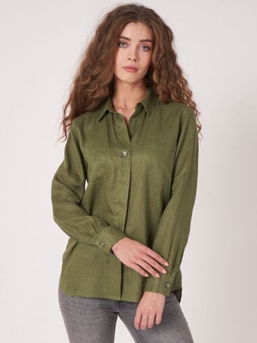 Basic pure linen blouse with breast pockets - REPEAT cashmere - Modalova