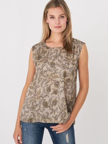 Stretch satin silk top with paisley leaves print - REPEAT cashmere - Modalova