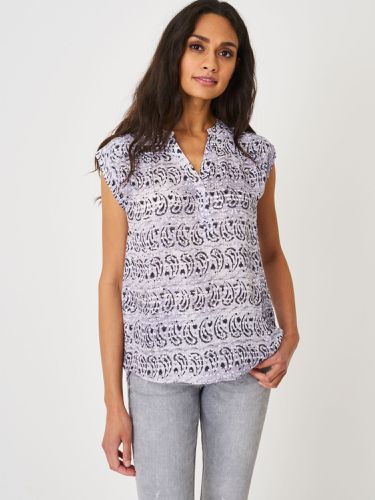 Pure chiffon silk top with batik paisley print - REPEAT cashmere - Modalova