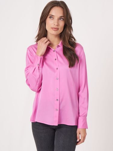 Silk shirt with chest pocket and side slits - REPEAT cashmere - Modalova