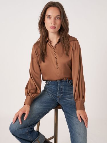 Silk shirt with button loop closure - REPEAT cashmere - Modalova