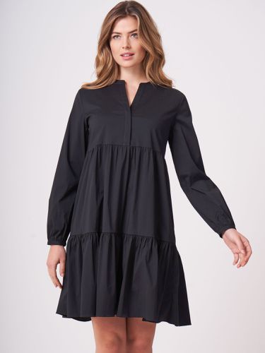 Soft stretch cotton tiered dress - REPEAT cashmere - Modalova