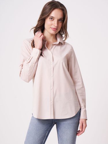 Fitted striped cotton blouse - REPEAT cashmere - Modalova