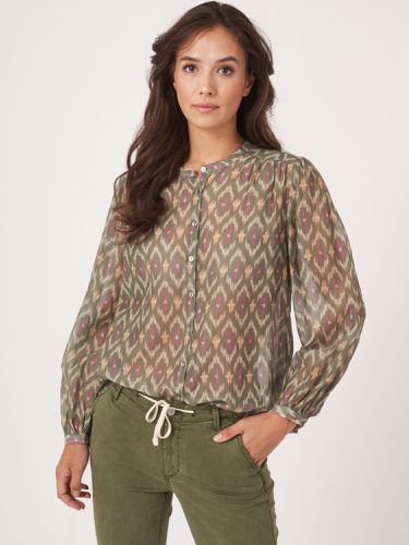 Cotton silk blend blouse with ikat print - REPEAT cashmere - Modalova