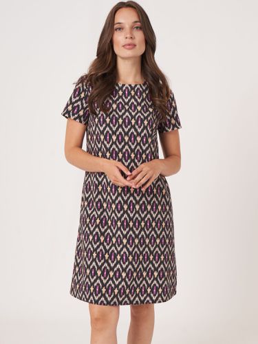 Cotton shift dress with ikat print - REPEAT cashmere - Modalova