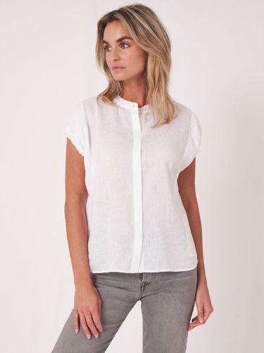 Linen blouse with drawstring detail - REPEAT cashmere - Modalova