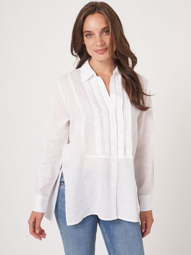 Linen shirt with ruffle - REPEAT cashmere - Modalova