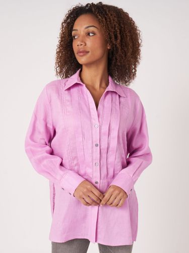 Linen shirt with ruffle - REPEAT cashmere - Modalova
