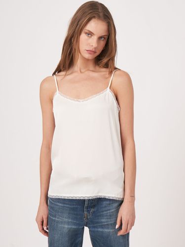 Silk top with lace details - REPEAT cashmere - Modalova