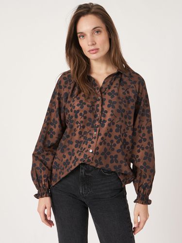 Floral print cotton silk blend blouse - REPEAT cashmere - Modalova